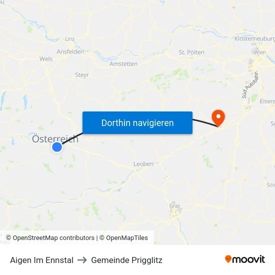Aigen Im Ennstal to Gemeinde Prigglitz map