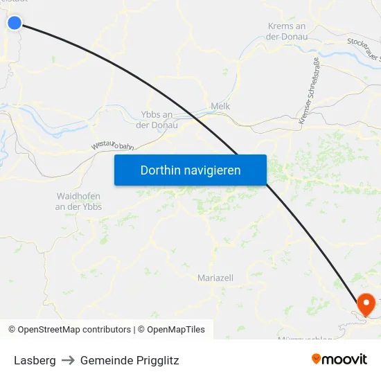Lasberg to Gemeinde Prigglitz map