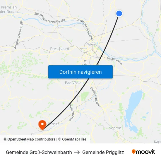 Gemeinde Groß-Schweinbarth to Gemeinde Prigglitz map