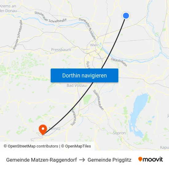 Gemeinde Matzen-Raggendorf to Gemeinde Prigglitz map