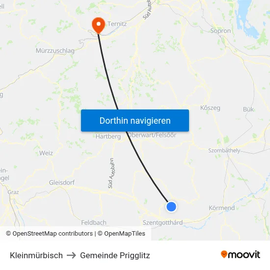Kleinmürbisch to Gemeinde Prigglitz map