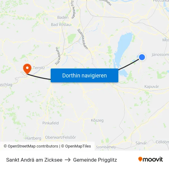 Sankt Andrä am Zicksee to Gemeinde Prigglitz map