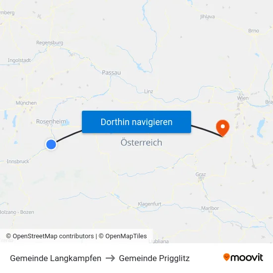 Gemeinde Langkampfen to Gemeinde Prigglitz map