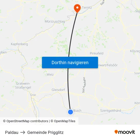 Paldau to Gemeinde Prigglitz map