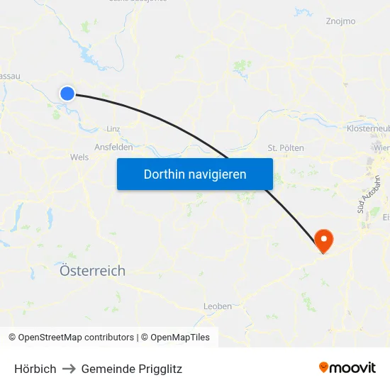 Hörbich to Gemeinde Prigglitz map
