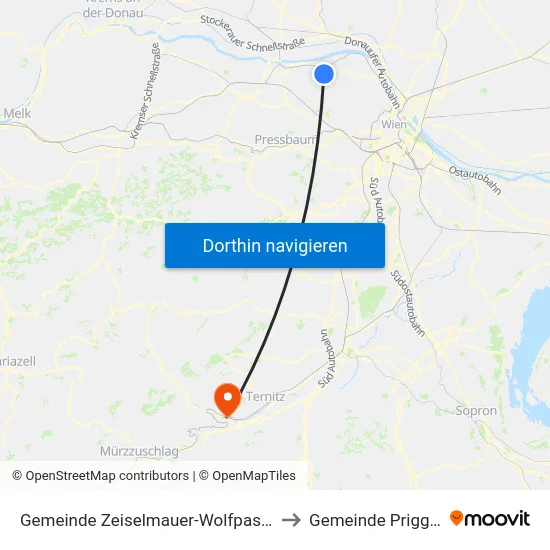 Gemeinde Zeiselmauer-Wolfpassing to Gemeinde Prigglitz map