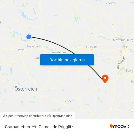 Gramastetten to Gemeinde Prigglitz map