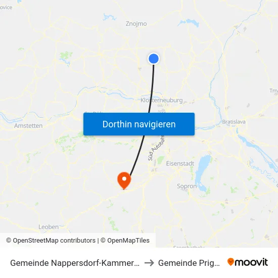 Gemeinde Nappersdorf-Kammersdorf to Gemeinde Prigglitz map