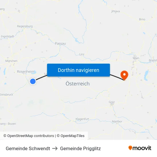 Gemeinde Schwendt to Gemeinde Prigglitz map