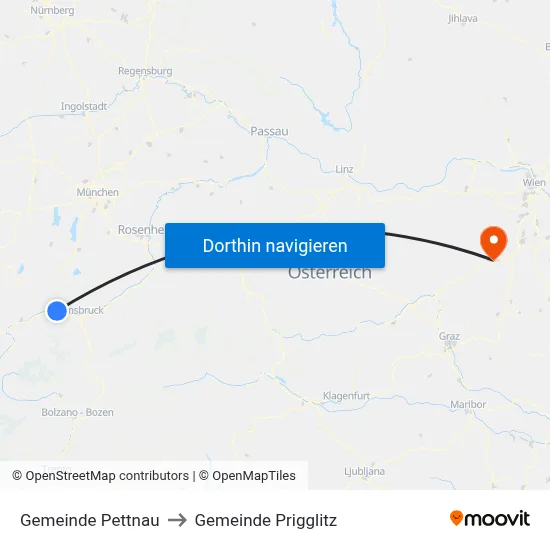 Gemeinde Pettnau to Gemeinde Prigglitz map