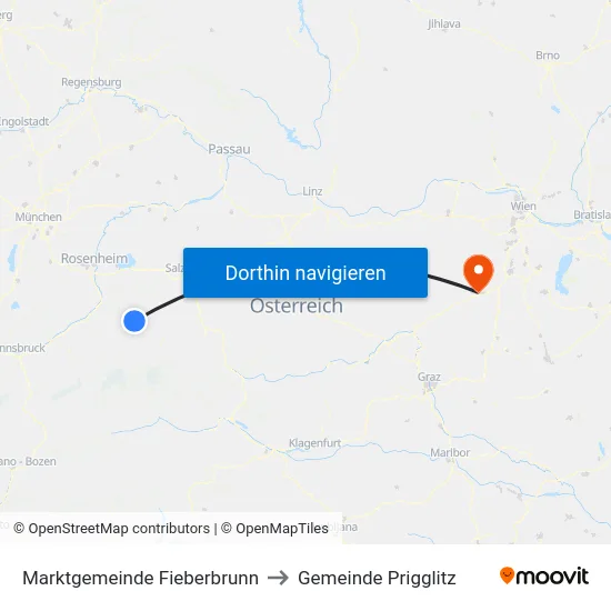 Marktgemeinde Fieberbrunn to Gemeinde Prigglitz map