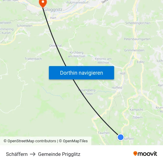 Schäffern to Gemeinde Prigglitz map