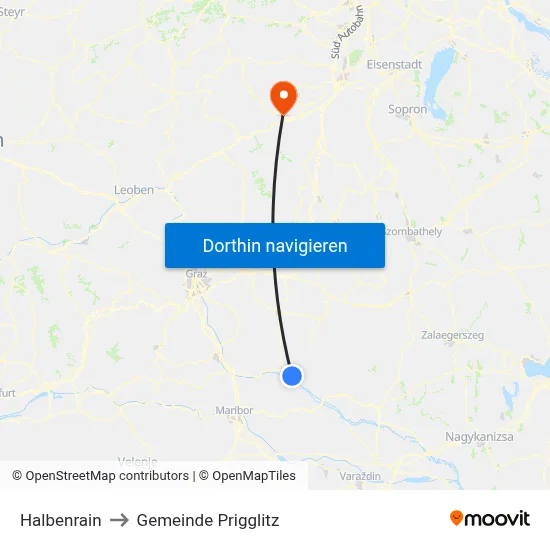 Halbenrain to Gemeinde Prigglitz map