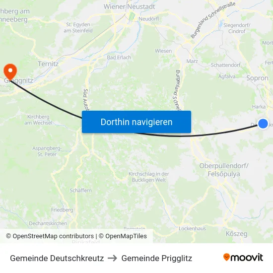 Gemeinde Deutschkreutz to Gemeinde Prigglitz map