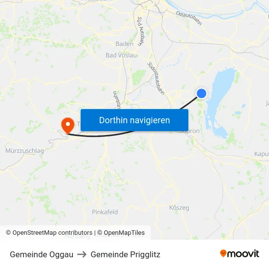 Gemeinde Oggau to Gemeinde Prigglitz map