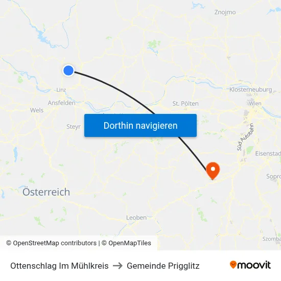 Ottenschlag Im Mühlkreis to Gemeinde Prigglitz map