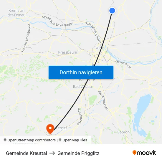 Gemeinde Kreuttal to Gemeinde Prigglitz map