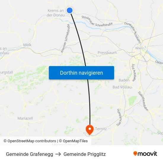 Gemeinde Grafenegg to Gemeinde Prigglitz map