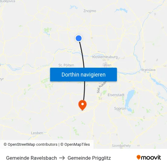 Gemeinde Ravelsbach to Gemeinde Prigglitz map