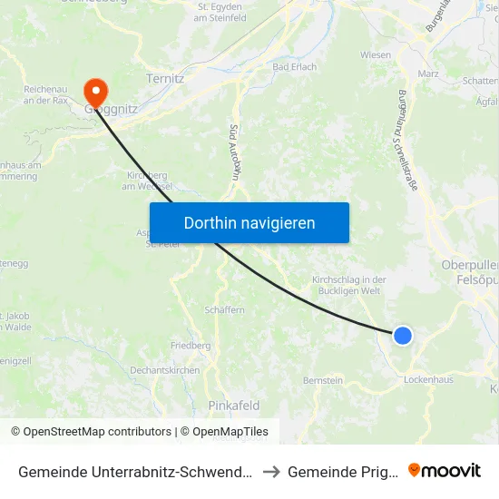 Gemeinde Unterrabnitz-Schwendgraben to Gemeinde Prigglitz map