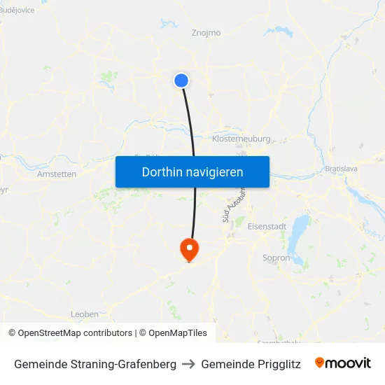 Gemeinde Straning-Grafenberg to Gemeinde Prigglitz map