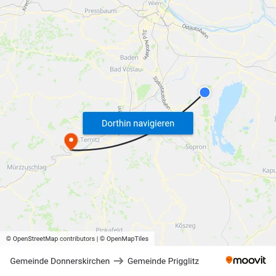 Gemeinde Donnerskirchen to Gemeinde Prigglitz map