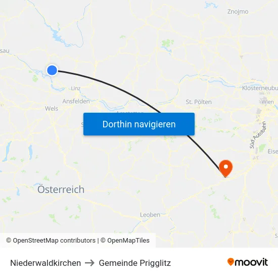 Niederwaldkirchen to Gemeinde Prigglitz map