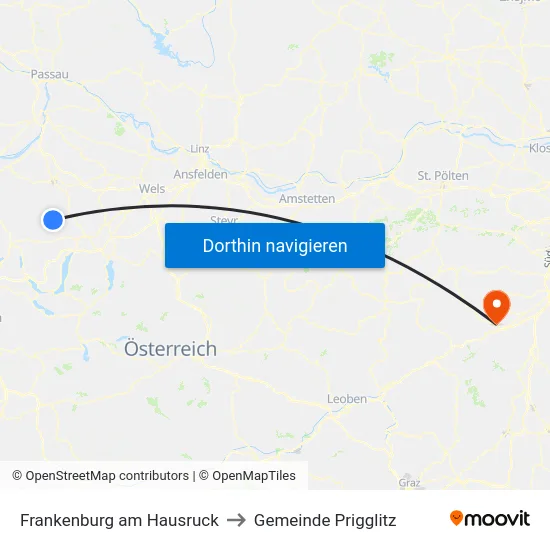 Frankenburg am Hausruck to Gemeinde Prigglitz map