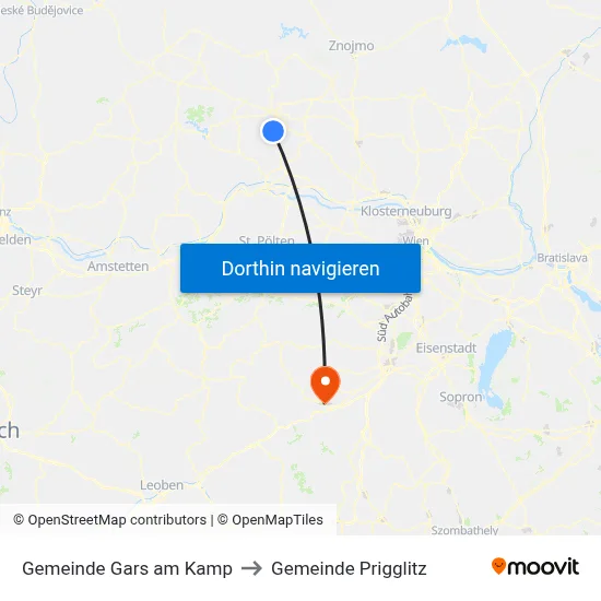 Gemeinde Gars am Kamp to Gemeinde Prigglitz map