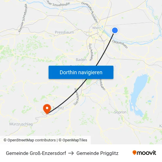 Gemeinde Groß-Enzersdorf to Gemeinde Prigglitz map