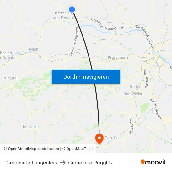 Gemeinde Langenlois to Gemeinde Prigglitz map