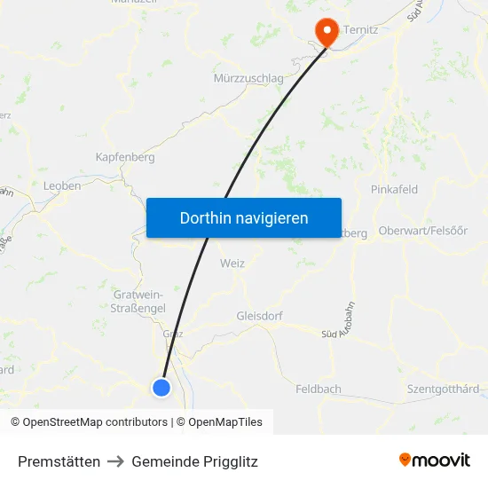 Premstätten to Gemeinde Prigglitz map