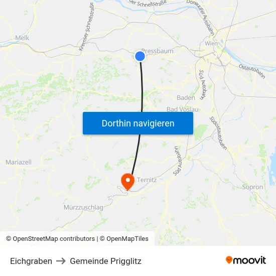 Eichgraben to Gemeinde Prigglitz map