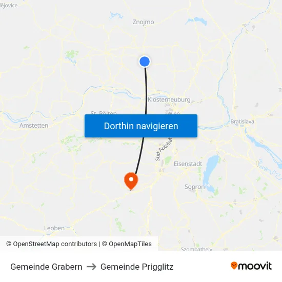 Gemeinde Grabern to Gemeinde Prigglitz map