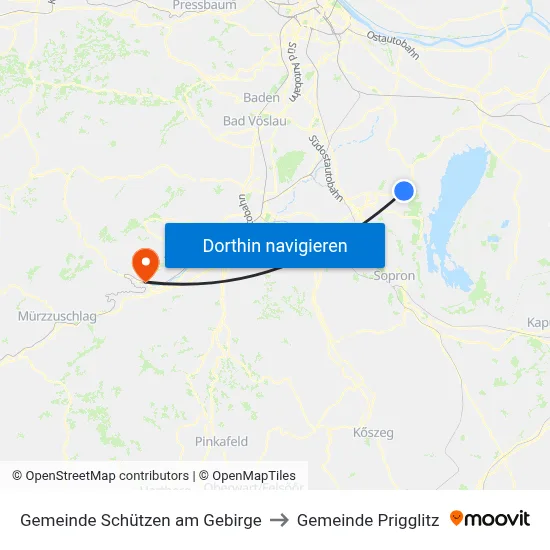 Gemeinde Schützen am Gebirge to Gemeinde Prigglitz map