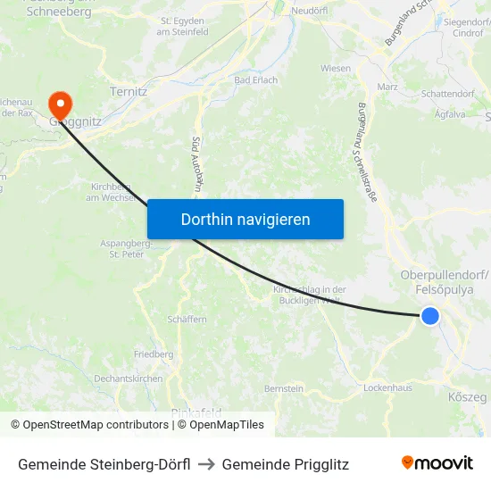 Gemeinde Steinberg-Dörfl to Gemeinde Prigglitz map