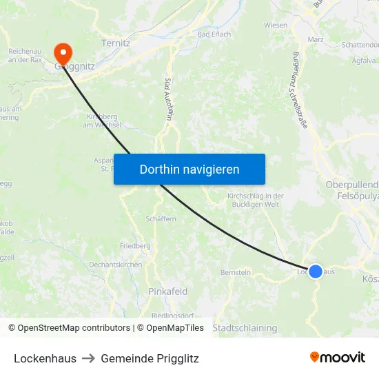 Lockenhaus to Gemeinde Prigglitz map