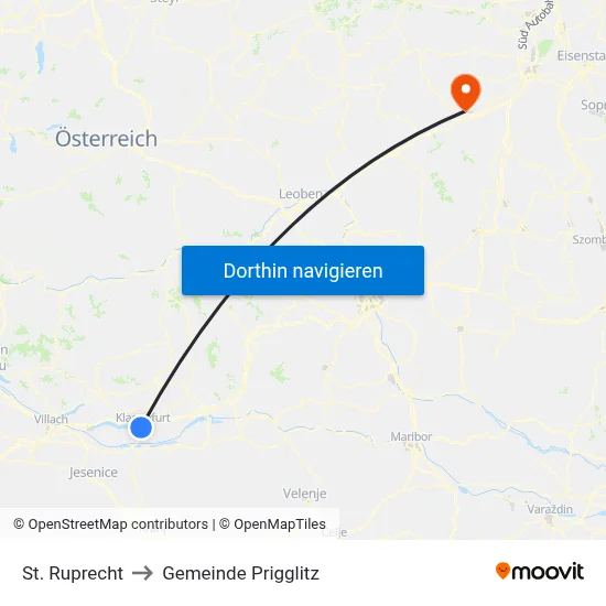 St. Ruprecht to Gemeinde Prigglitz map
