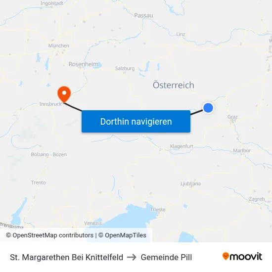 St. Margarethen Bei Knittelfeld to Gemeinde Pill map