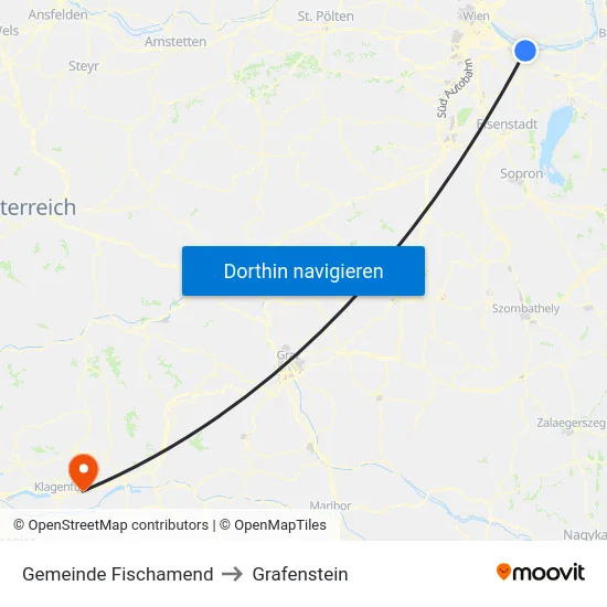 Gemeinde Fischamend to Grafenstein map
