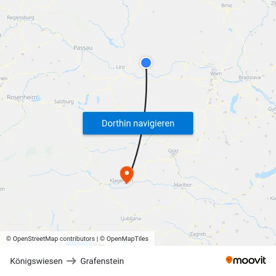 Königswiesen to Grafenstein map