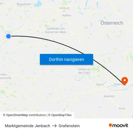 Marktgemeinde Jenbach to Grafenstein map