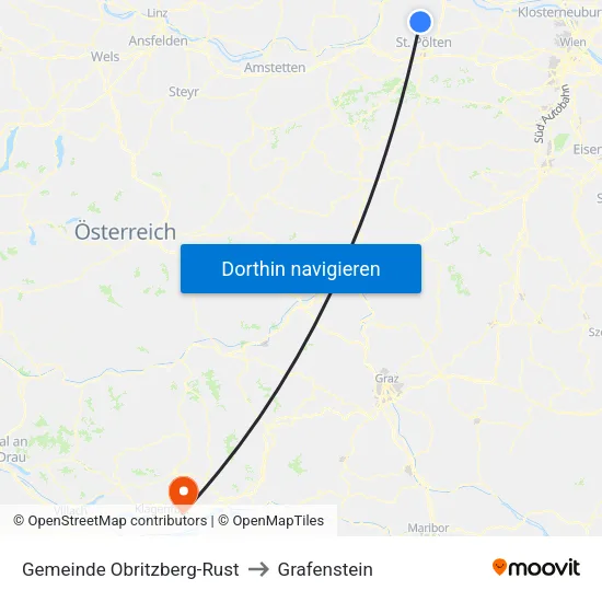 Gemeinde Obritzberg-Rust to Grafenstein map