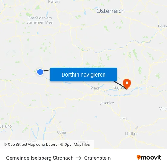 Gemeinde Iselsberg-Stronach to Grafenstein map