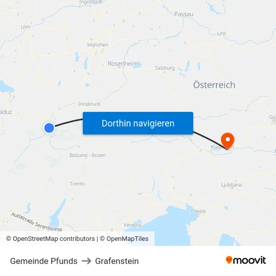 Gemeinde Pfunds to Grafenstein map