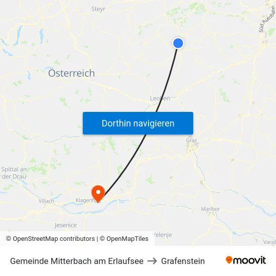 Gemeinde Mitterbach am Erlaufsee to Grafenstein map