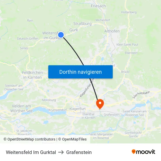 Weitensfeld Im Gurktal to Grafenstein map