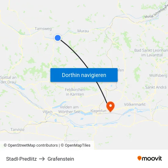Stadl-Predlitz to Grafenstein map