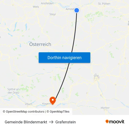 Gemeinde Blindenmarkt to Grafenstein map