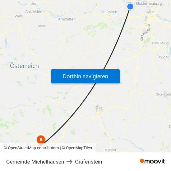 Gemeinde Michelhausen to Grafenstein map